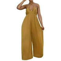 Riforla Women Ljeto bez rukava modni struk za skimanje zvuk bez rukava plus veličina kombinezon žuta
