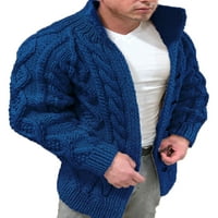 Muški štand Cardigan kabel Klintni gumb dolje Thermal Plus veličine džemper casual tanki fit za zimsku