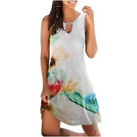 Žene mini haljine Ljeto Ležerne prilike bez rukava bez rukava Clocky Haljina od plaže Cvjetni ispis