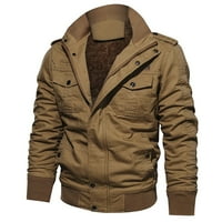 Guvpev muške zimske vojne odjeće sa patentnim zatvaračem za džep, jakna iz džepa - smeđa xxxxxl
