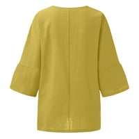 Uskršnji ženski rukav labav fit košulje zeko print pamuk posteljina odjeća od pulover bluza ties vrhovi