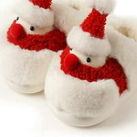 Cocopeaunt žene muškarci Fluffy plišani krzneni slatki modni santa snjegovični papuče topla zimska mekana