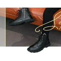 Daeful Kids Boots Lug Sole Moda Bootie Mid Calf borbena čizme čipkasti plišane obložene zimske cipele