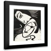 Ernst Ludwig Kirchner Black Modern Framed Museum Art Print pod nazivom - poljubac