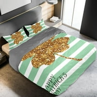 Zelena djetelina list kralj prekrivač kralja sv. Patrickov dan Poklon posteljinu posteljinu kombinezon