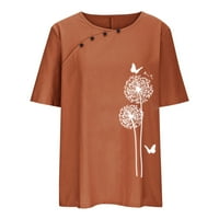 GAECUW posteljina za žene Ljetne vrhove Bluze s kratkim rukavima Torbeni fit pulover TEES T-majice cvjetni