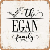 Metalni znak - porodica Egana - Vintage Rusty izgled