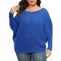 Ženski klirens džemper Žene Veliki džemper sa punim okruglim vratom Off rame Labavi modni pleten