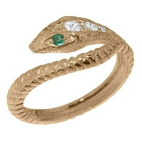 Britanci napravio 18K ružin zlatni prirodni dijamant i smaragdni ženski prsten za angažman - Opcije