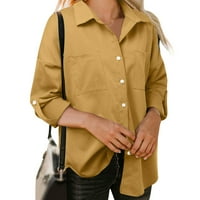 Duge rukavske dukseve casual bluze pune košulje u boji vrhovi ljetnih majica V izrez MAJICA ELEGANT