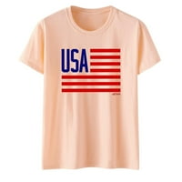 Ženska majica Dan za neovisnost žena Ispis majica s kratkim rukavima USA zastava na vrhu ženske ljetne