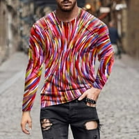 Muška majica Ballsfhk Grafički apstraktni otvor odjeće na otvorenom dugim rukavima Print Modni dizajner