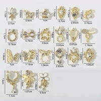 Grofry manikir Dekor trodimenzionalni sjajni vizualni efekt DIY legura leptir srčana voda kap Garland