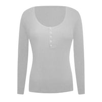 Ženske modne bluze Košulje jesen zima zimska četverokutna ovratnica Ležerne prilike T-dugih rukava plus