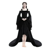 Ženska haljina modna modna labava klasična ručka jesen i zima casual na prodaju ispod $ crna S - 6XL