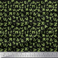 Soimoi zelena mahovina Georgette tkanina abeceda Tekst ispisano tkaninsko dvorište široko