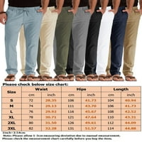 REJLUN muškarci pantalone elastične struk dno su čvrste hlače u obliku loungeward ravnica Ljeto svjetlo