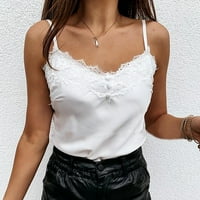 Moonker Womens Tops Košulje za žene Labavi kamisole za bluza za bluzu TEE TOP prsluk bez rukava XL White