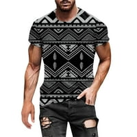 Muška grafička majica kratkih rukava s kratkim rukavima, etnički stil print Crew Crt Majica Street Fashion