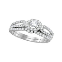 14kt bijeli zlatni ženski prirodni dijamant EGL okrugli mladenkin za vjenčani zaručnički prsten za vezu