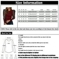 Ženski okrugli vrat Tops Puff rukava Crewneck Sequin Casual Bluza Comfy dno košulje Fleksibilni pulover