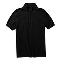 Muške majice Muške modne casual sportove čvrste postolje COLLAR kratki rukav košulju za bluzu Flannel