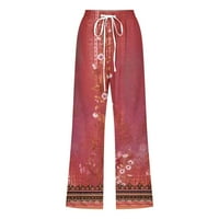 Tawop Capri pantalone za žene Loose hlače za žene Ljetne ženske ležerne čvrste elastične struke labave