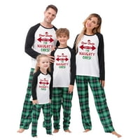 MubIneo božićne pidžame za obitelj, slovo s dugim rukavima Ispis Raglan vrhovi + postavljene hlače