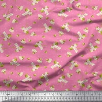 Soimoi siva Poli Georgette tkanina točka, lišće i bijelo cvjetno cvjetno tiskano tkanina od dvorišta