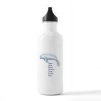 Cafepress - Manatee boca vode - boca vode od nehrđajućeg čelika, Sportska boca, 1.0l