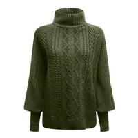 Jiyugala pulover džemperi za žene zimski pad okrugli izrez dugih rukava labave pune ležerne vrhove