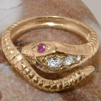 Britanci napravio 18K ružičastog zlatnog sintetičkog cirkonija i prirodni rubin ženski prsten za opseg