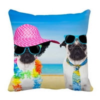 Pug psi Ljetni odmor za odmor na plaži sunčane naočale Smiješni kašit kreveta Dicla jastuk Kućice sa