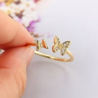 Prstenovi za djevojke Božićni pokloni slatki minimalistički erfly dizajn prsten osjetljiv nakit pokloni