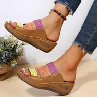 Zpanxa papuče za žene dame platforme Colorblock casual rimske papuče klinovi korektivne sandale Flip