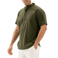 Simplmasygeni Muški vrhovi zasebnu ljeto Muška ljetna pamučna posteljina puna boja casual majica kratka