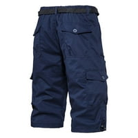 Muški maskirni radovi Shorts Srednja struka Multi-džepni džep Pet-komadni hlače Ležerne hlače Sportske