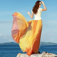 Žene haljine za čišćenje ispod $ Trends Ženska suknja tekuća boja koja odgovara šifona boemska suknja