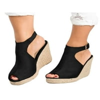 Ženska sandala za sandale za žene Espadrille Slingback Ženske modne dame peep toe crna 8