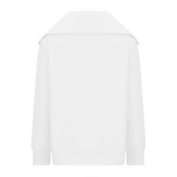 Aboser Womens Prevelizirani kornjačice Jesen Ležerne košulje dugih rukava Pola Zip Solid pulover Lagani