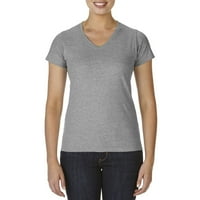 Ženski ljetni vrhovi Casual majica kratkih rukava Labavi solid boja V izrez ženska majica kratkih rukava