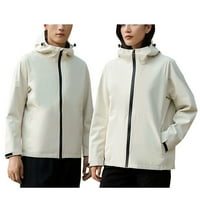 Zimski kaputi za žene Waterpoof dugim rukavima za planinarsku laganu čvrstoću s kapuljačom Y2K bijela