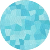 Ahgly Company u zatvorenom okruglom uzorkovima svijetlih tirkiznih prostirki plavih područja, 8 'okruglica