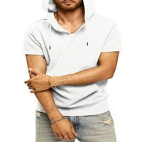 SANVIGLOR MENS T Džep sa kratkim rukavima Džep za majicu Ljetni vrhovi Casual Bluza Rad Basic Tee White