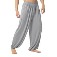 Yoga hlače muškarci labave-fit ples pune boje harem hlače vreća široka noga hlače na plaži pantalone