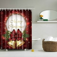Sretan božićni tkanini tuš za tuširanje Vodootporni poliester sretan blizu zavjesa sa kukama kupaonica