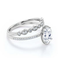 Prekrasan minimalistički 2. karat ovalni rez dijamantski moissan zaručni prsten, cvjetni vjenčani prsten,