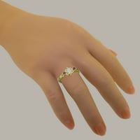 Britanci izrađeni 14k žuto zlatni prirodni prsten i rubin ženski izvod - Veličine opcije - Veličina
