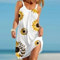 Sendresses za žene ljetne haljine za žene na plaži Ležerne prilike bez rukava slatka crtana print hem