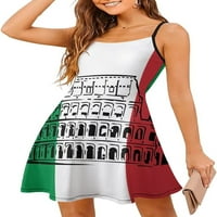 Roman Colosseum italijanska zastava Ženska ljetna haljina Mini sandress seksi otisnuta casual